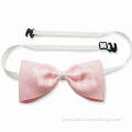 Pink Bow Tie, Made of Swiss Dot Grosgrain Ribbon, Suitable for Apparel Accessories